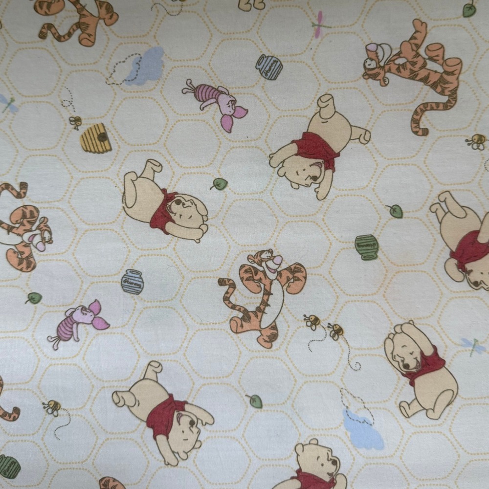 Vintage Disney Winnie The Pooh Fitted Crib Sheet Pastel Nursery Tigger Piglet - Picture 2 of 3